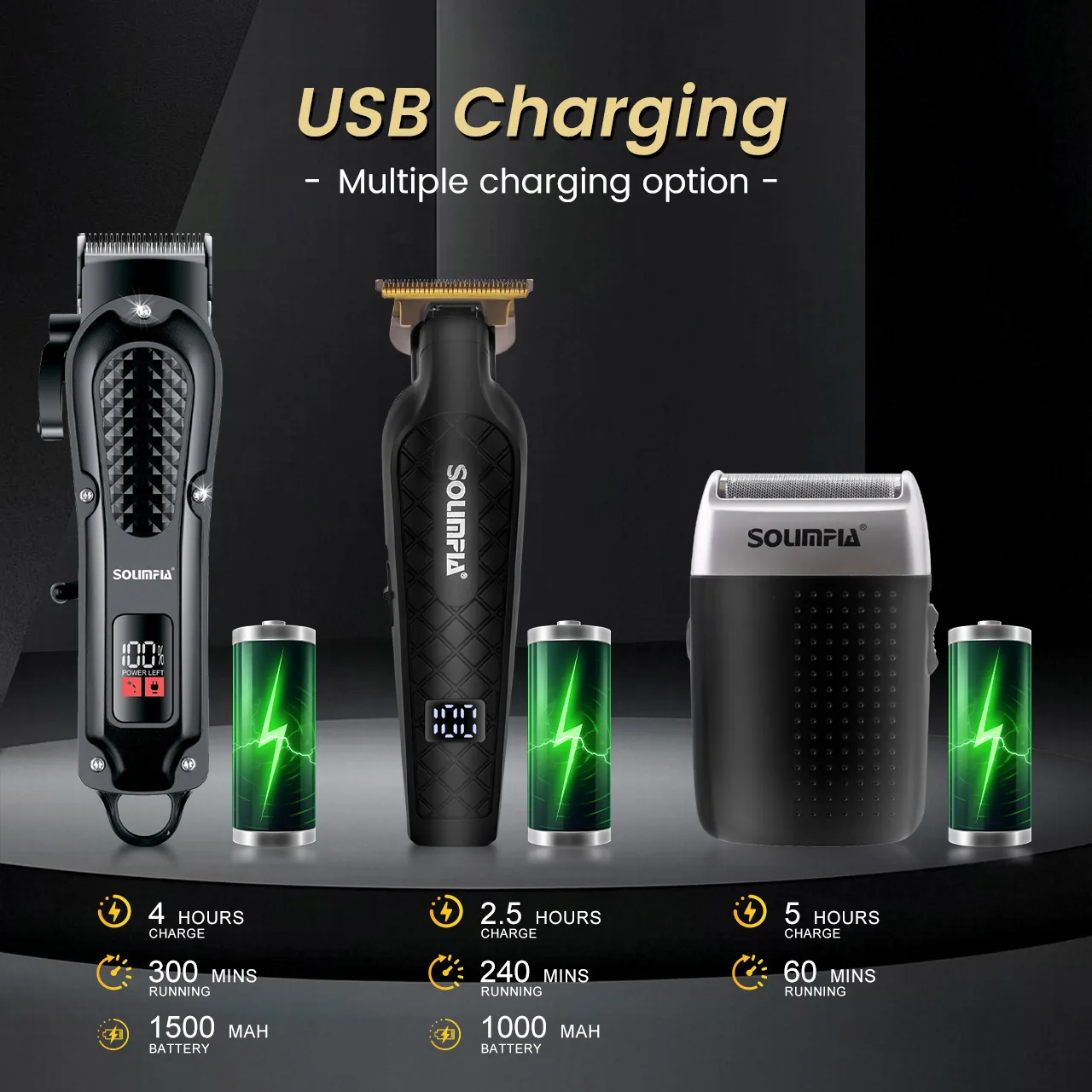Solimpia Hair Clippers Set Machine Oil Head Carving Digital Display Haircut Scissors Electric Pusher Three-Piece Set Solimpia Hair Clippers Set Machine Oil Head Carving Digital Display Haircut Scissors Electric Pusher Three-Piece Set